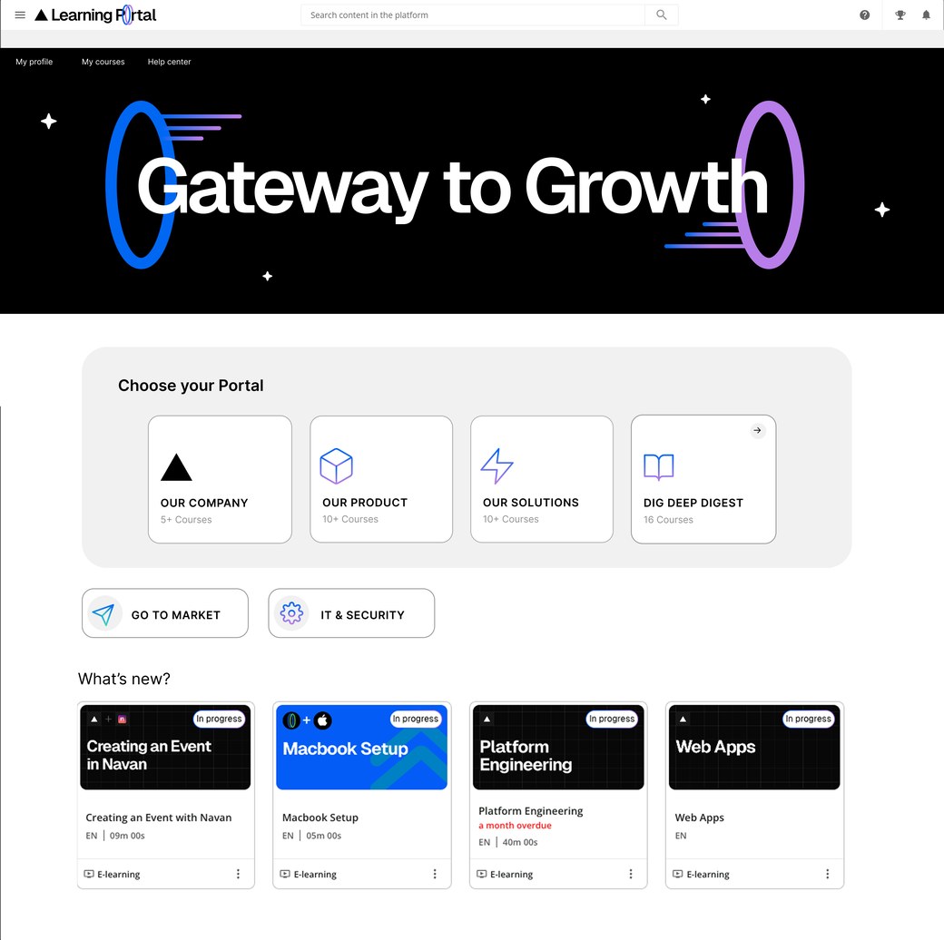 Learning Portal homepage concept